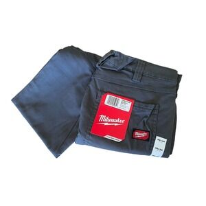 Milwaukee Men's Heavy Duty Work Pants Flex Regular Fit 36x32 Gray 7 Pocket NWT